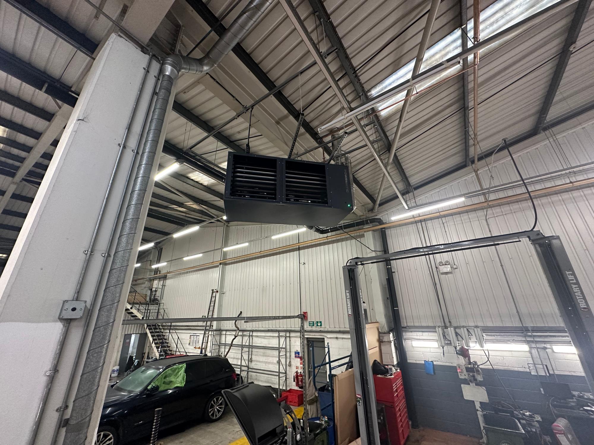 BMW Service Garage Warm Air Installation in Chiswick London W4